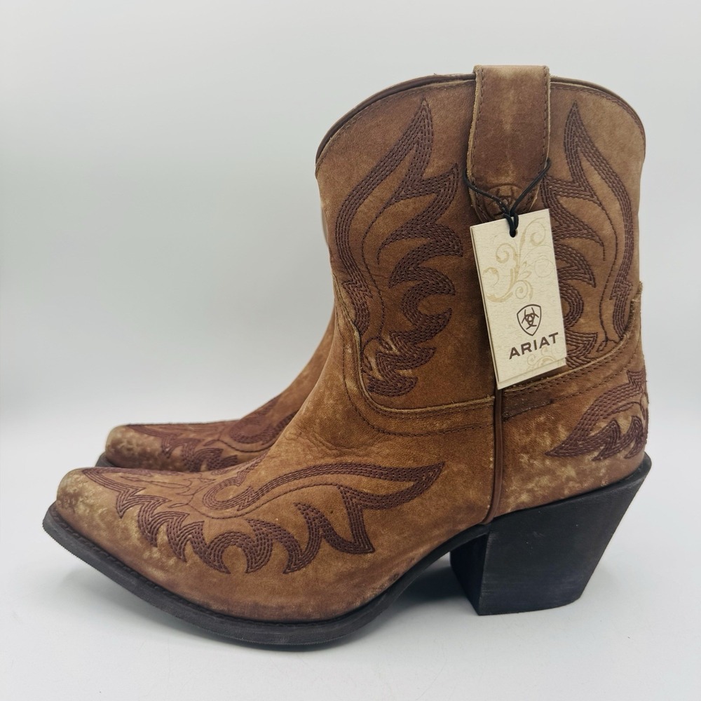 Ariat Chandler Boots Women's Size 10 Naturally Distressed Brown Leather - Picture 2 of 16
